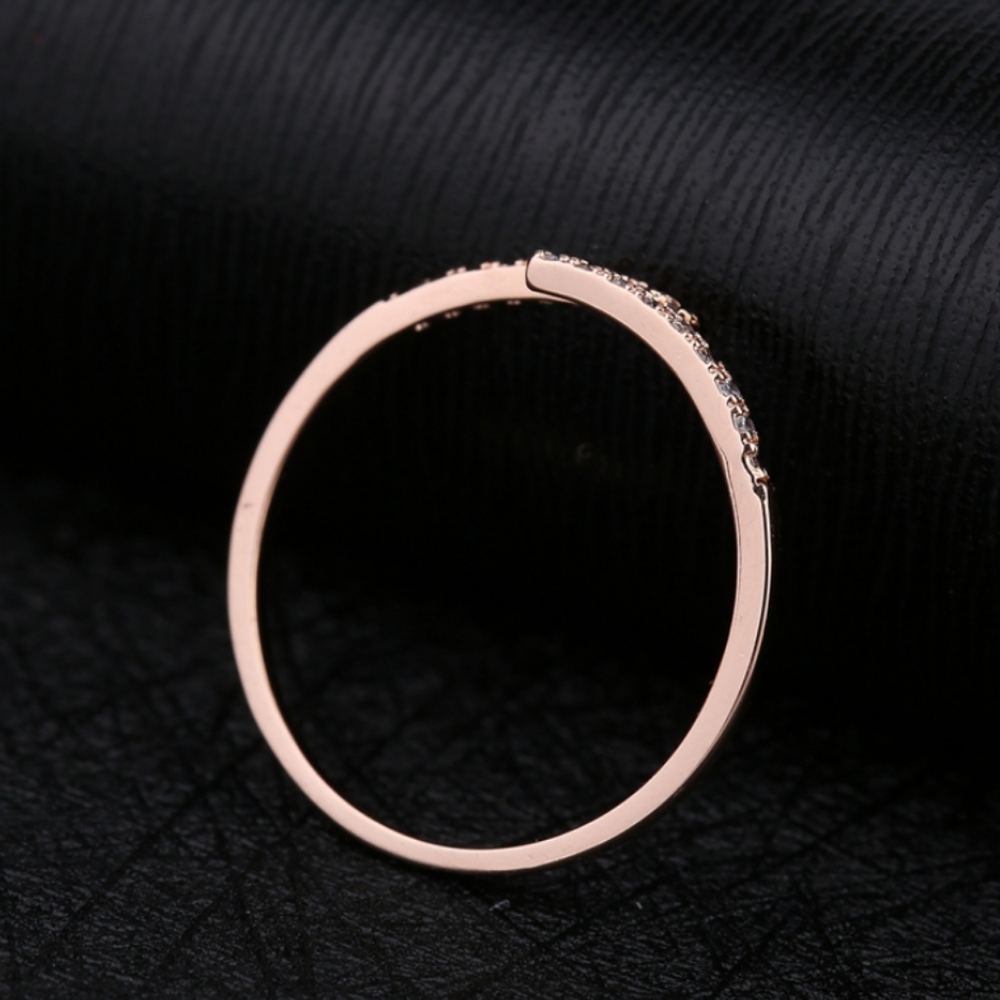 NEW ROSE GOLD DIAMOND RESIZEABLE STACK RING - Picture 2 of 5